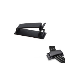 1 pcs Self Adhesive Cable Management Clips F50 (Large) , Cable Organizers Wire Management Multipurpose Wire Clip Clamps for TV Computer Laptop Ethernet Cable Desk Home Office - Black